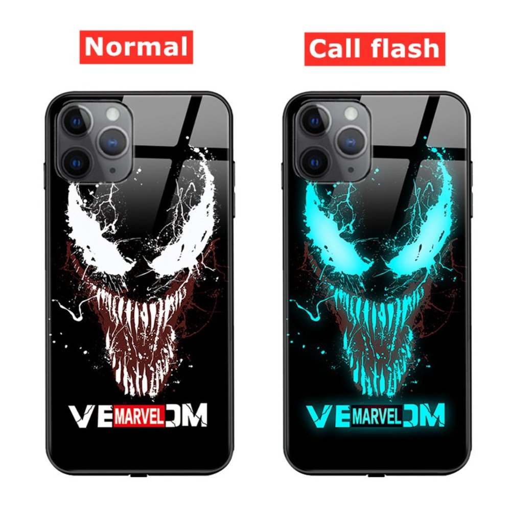 iPhone 13 Pro | LED Smart Luminous Marvel Avengers Design Tempered Glass Case